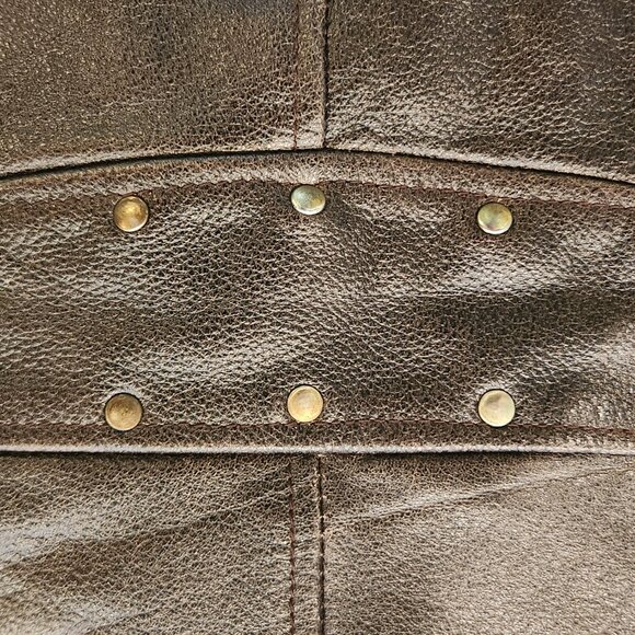 Milwaukee Leather Women’s L Brown Motorcycle Jacket Zip-Out Liner Braided Stud D - Picture 11 of 12